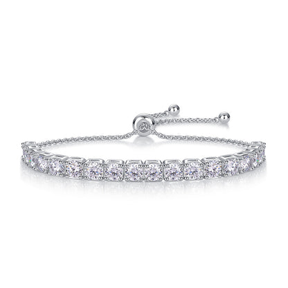 [1.8-9 Carat] Adjustable Moissanite Tennis Bracelet 925 Silver