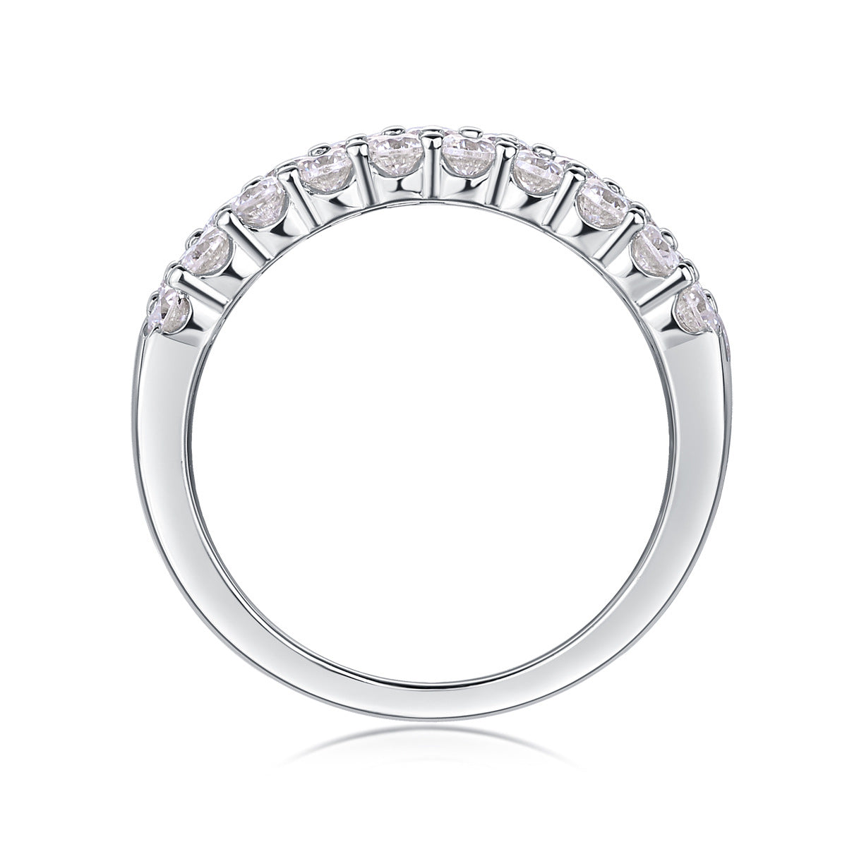 [1.8 Carat] Phantom Triple-Row Moissanite Ring 18K White Gold Plating 31 Silver