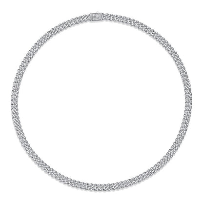 [8.5 Carat] Men's Moissanite Cuban Chain Silver-Plated Necklace