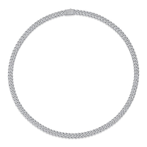 [8.5 Carat] Men's Moissanite Cuban Chain Silver-Plated Necklace