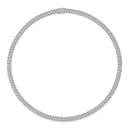 [8.5 Carat] Men's Moissanite Cuban Chain Silver-Plated Necklace