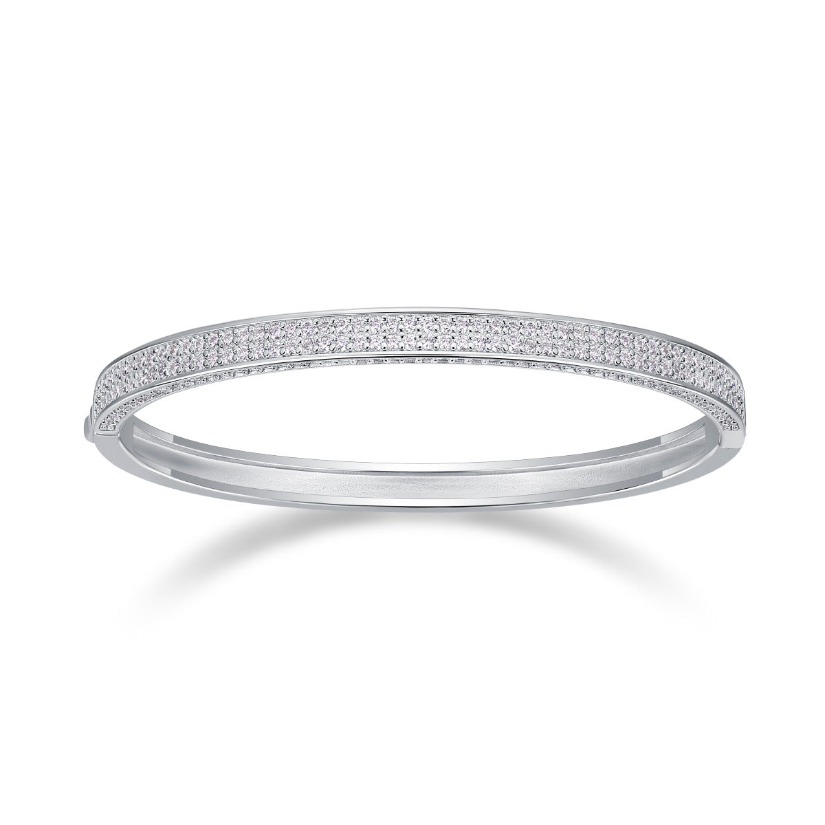 [3 Carat] Starlight Moissanite Bangle Bracelet 18k White Gold Plating 925 Silver