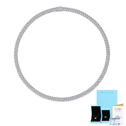 [8.5 Carat] Men's Moissanite Cuban Chain Silver-Plated Necklace