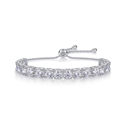 [1.8-9 Carat] Adjustable Moissanite Tennis Bracelet 925 Silver