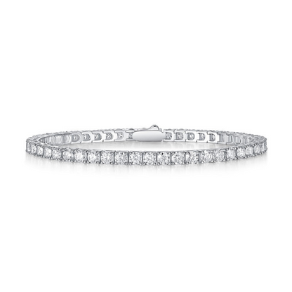 [5.3 Carat] 925 Silver Moissanite  Tennis Bracelet 18K White Gold Plating