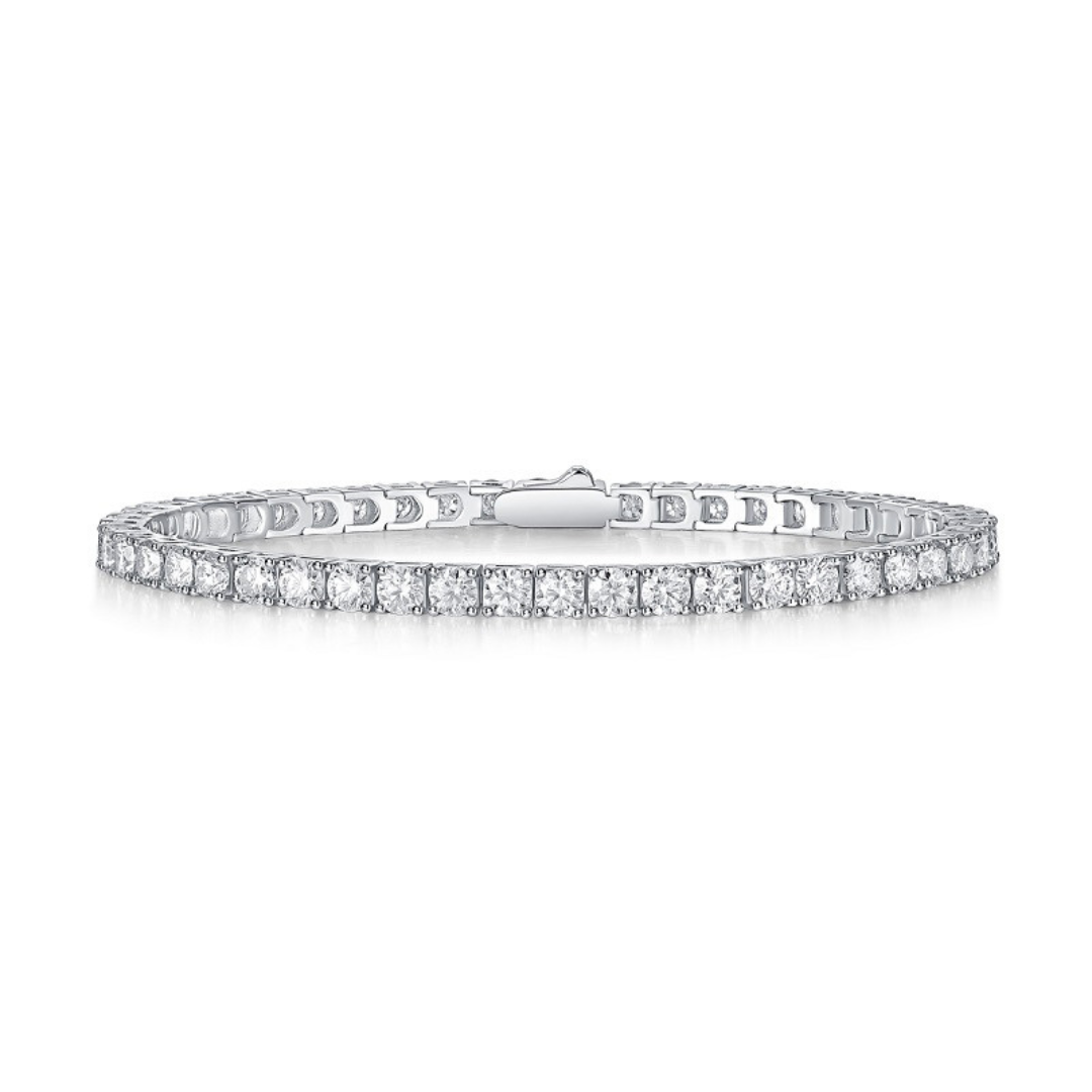 [5.3 Carat] 925 Silver Moissanite  Tennis Bracelet 18K White Gold Plating