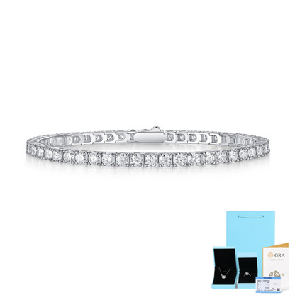 [5.3 Carat] 925 Silver Moissanite  Tennis Bracelet 18K White Gold Plating